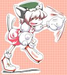  animal_ears bad_id bad_pixiv_id cat_ears cat_tail chen chibi fusion futaba_suetsuki gloves knuckles_the_echidna multiple_tails sketch solo sonic_the_hedgehog spiked_gloves tail touhou 
