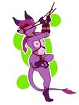  bdsm blindfold bondage breasts female hiddenpaw_(artist) kangaroo line_art marsupial muzzle nipples nude purple rope solo 