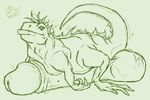  big_balls green green_and_white green_and_white_theme huge_penis hyper hyper_balls hyper_penis iguana lizard male monochrome penis plain_background reptile scalie sketch stamper what white_background 