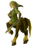  bottomless centaur clothed clothing equine half-dressed hooves horse human legend_of_zelda link looking_at_viewer male mammal plain_background shield solo sword tail taur the_legend_of_zelda transparent_background tunic unknown_artist video_games warrior weapon 