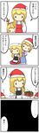  4koma alice_margatroid antlers blonde_hair christmas comic gift highres kirisame_marisa lonely multiple_girls potaaju reindeer_antlers thighhighs touhou translated 