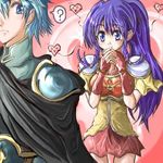  aqua_hair armor blue_eyes blue_hair blush braid cape couple ephraim fingerless_gloves fire_emblem fire_emblem:_seima_no_kouseki fire_emblem_sacred_stones gloves green_hair hands_together happy heart long_hair lowres pegasus_knight ponytail prince princess short_hair smile tana twin_braids 