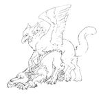  avian canine couple dog feral gryphon quicksaberflash runa sex wings wolf 