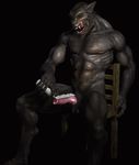  balls black black_body canine erection food_play fur male mammal muscles nude penis pose solo spreading were werewolf whipped_cream wookiee wookiee_(artist) 