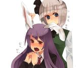  animal_ears bad_id bad_pixiv_id biting blue_eyes blush bunny_ears ear_biting eargasm hairband konpaku_youmu long_hair multiple_girls naoko_(juvenile) necktie open_mouth playing_with_another's_ears purple_hair red_eyes reisen_udongein_inaba short_hair silver_hair touhou 