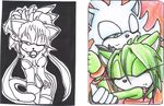  arikara_the_wolf blue canine cat collar darkestspirit feline female green green_body green_eyes green_hair hair hedgehog male mammal mobian romantic runes_the_cat sega sonic_(series) sonic_the_hedgehog uncolored wolf 