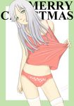  green_eyes index jungon lingerie long_hair older panties red_panties smile solo thighhighs to_aru_majutsu_no_index underwear white_hair white_legwear 