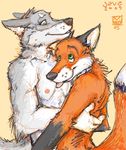  2005 allison_reed canine color couple fox gay hug java male tail tongue wolf 