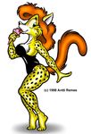  1998 antti_remes cheetah feline female ice_cream one-piece_swimsuit solo swimsuit 