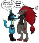  black_eyes canine humour lucario pok&eacute;mon red_eyes sa-chan04 the_truth zoroark 