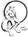  canine classic classy clothed clothing frang greywolf male mammal pointillism solo standing vintage 