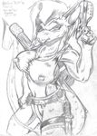  big_breasts breasts dragon female gun pathia scalie solo spade_tail tail weapon 