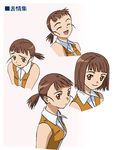  bob_cut brown_eyes brown_hair higurashi_akane lowres mai_hime my-hime official_art ponytail school_uniform short_hair 