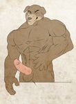  abs anthro balls biceps big_penis bill_grey brown_fur canine dog erection fur green_eyes male mammal muscles nintendo nude pecs penis pose solo standing star_fox unknown_artist video_games 