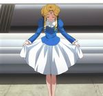  blonde_hair curtsey highres limousine screencap shine_hausen skirt solo stitched super_robot_wars super_robot_wars_original_generation third-party_edit 