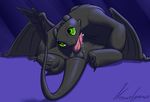  balls black black_body dragon fellatio feral green_eyes how_to_train_your_dragon male masturbation night_fury oral oral_sex penis self_service sex sheath solo tapering_penis tongue toothless weaselgrease wings 