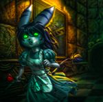  black_hair blood clothed clothing dress female fur green_eyes grey_fur hair lati_lombax little_sister lombax pirate-cashoo ratchet_and_clank running solo tail tail_tuft tuft video_games 