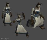  3d bow canine claws female feral green_eyes hi_res preview solo warcraft werewolf wolf worgen work_in_progress world_of_warcraft 