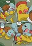  69 ashchu ashchu_adventures balls bbmbbf black_eyes comic erection eyes_closed fellatio gay jungle laugh licking male nude oral oral_sex palcomix penis pikachu pok&eacute;mon rape red_eyes scalie sex squirtle tail tears tongue trees 