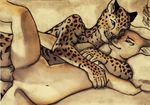  2009 balls bed canine cheetah cuddle feline female fox from_behind grope kipcha kissing male nude on_side penetration raised_leg sex straight vaginal vaginal_penetration 