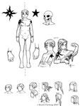  black_and_white breasts canine dog emo model_sheet monochrome narcoticdream nude pussy siblings skull tattoo twins 
