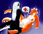  anthro big_breasts black black_skin blargg blush breasts couple cum cum_in_pussy cum_inflation cum_inside cumshot dinosaur drxii duo excessive_cum female hair half-closed_eyes huge_penis hyper hyper_penis inflation long_hair lying male mario_bros nintendo nipples non-mammal_breasts nude on_back orange_body orange_nipples orgasm penetration penis pregnant pussy red red_nipples reptile ridiculous_fit scalie sephy sex spreading standing straight table_lotus_position tail thick_thighs triceratops vaginal vaginal_penetration video_games white white_belly white_hair yoshi 