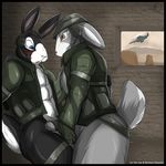  aaron aaron_(artist) blush cat_shit_one gay lagomorph male mammal military muscles rabbit war 