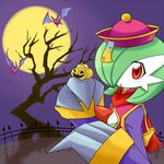  &#12397;&#12356;&#12385;&#12540; darkstalkers female fence feral full_moon gardevoir group hsien-ko/lei-lei hsien-ko_(darkstalkers) humanoid it_aichi moon nintendo outside pok&#233;mon pok&eacute;mon red_eyes tree video_games 