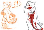  canine chibi cute foxcoon gore hakijagu1 havoc mammal plain_background ryke undead white_background wolf zombie 