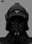  collar death_korps_of_krieg gas_mask greyscale helmet imperial_guard male_focus monochrome skull solo un07 warhammer_40k 