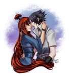  couple japanese_clothes kimono long_hair naruto terumi_mei uchiha_sasuke utenasama 