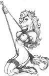  bdsm bondage breasts equine female gearlock hooves horse nude solo 