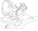 2010 anus balls canine cloth fox male nude on_front pillow presenting raised_tail rukis sketch solo tail translucent 