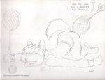  ^.^ couple doing_it_all_wrong eyes_closed fuzzwolf girly male penis spanking tennis tennis_ball 