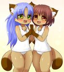  blush chest_tuft couple duo female fur panties shune tail tanuki tuft underwear 
