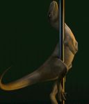  ambiguous_gender animated dancing dinosaur gif loop pole_dancing raptor rayverak rubbing scalie solo yellow_eyes 