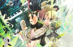  :p alternate_costume animal_ears bamboo bamboo_forest blonde_hair cable chibi child forest from_above green_eyes headphones hekicha instrument kagamine_len keyboard_(instrument) male_focus nature panda ponytail shorts solo tongue tongue_out vocaloid wings 