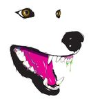  black_nose canine design drool fangs minimalism open_mouth orange_eyes saliva solo teeth tongue white wolf yellow_eyes 