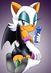  bat blush boots dildo female gloves kneeling looking_at_viewer mobian mobius_unleashed rouge_the_bat sega sex_toy solo sonic_(series) toy 