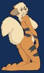  arcanine09 breasts butt color colored_background derivative edit female growlithe kneeling knit nipples pok&eacute;mon side_boob solo tail tongue 