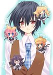  4girls black_hair blonde_hair chibi cordelia_glauca hercule_barton kobayashi_opera multiple_girls okanoyuno orange_hair pink_hair sherlock_shellingford tantei_opera_milky_holmes yuzurizaki_nero 