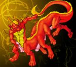  chinese_dragon dragon dragontaur long multi_cock red scalie solo taur 