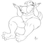  big_breasts breasts fat female hindpaw kangaroo mammal marsupial modem_redpill nipples obese overweight paws plain_background solo thighs white_background wide_hips 