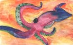  banrai colors rainbow squid tentacles trippy watercolour 