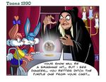  blue bow buckteeth buster_bunny candle crone crossover crystal_ball dialog disney eyewear female fire fortune_telling fur glasses hair human karri_aronen lagomorph magic_user male mammal pink pink_fur quozl rabbit text tiny_toon_adventures tiny_toons warner_brothers white_hair witch 