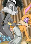  all_fours breasts bunnie_rabbot canine dildo female from_behind lagomorph lesbian long_ears lupe mobian mobius_unleashed nipples nude open_mouth penetration pussy rabbit sega sex_toy side_boob sonic_(series) strapon vaginal vaginal_penetration 