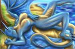  anthro beach blue_body breasts claws dragon eragon female horn long_tail lying nipples nude on_back outside pose saphira scalie seaside solo survion water wings 