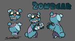  brain claws cute ears male mammal nose patches patchwork plushie sefeiren stitches tail teeth undead zombear zombear_craves_your_flesh zombie 