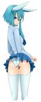  blue_eyes emukon gen_4_pokemon glaceon looking_back panties personification pokemon solo thighhighs underwear 