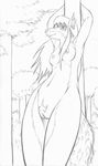  2009 breasts canine coyote coyotek female nude outside pubic_tuft pussy sketch solo 